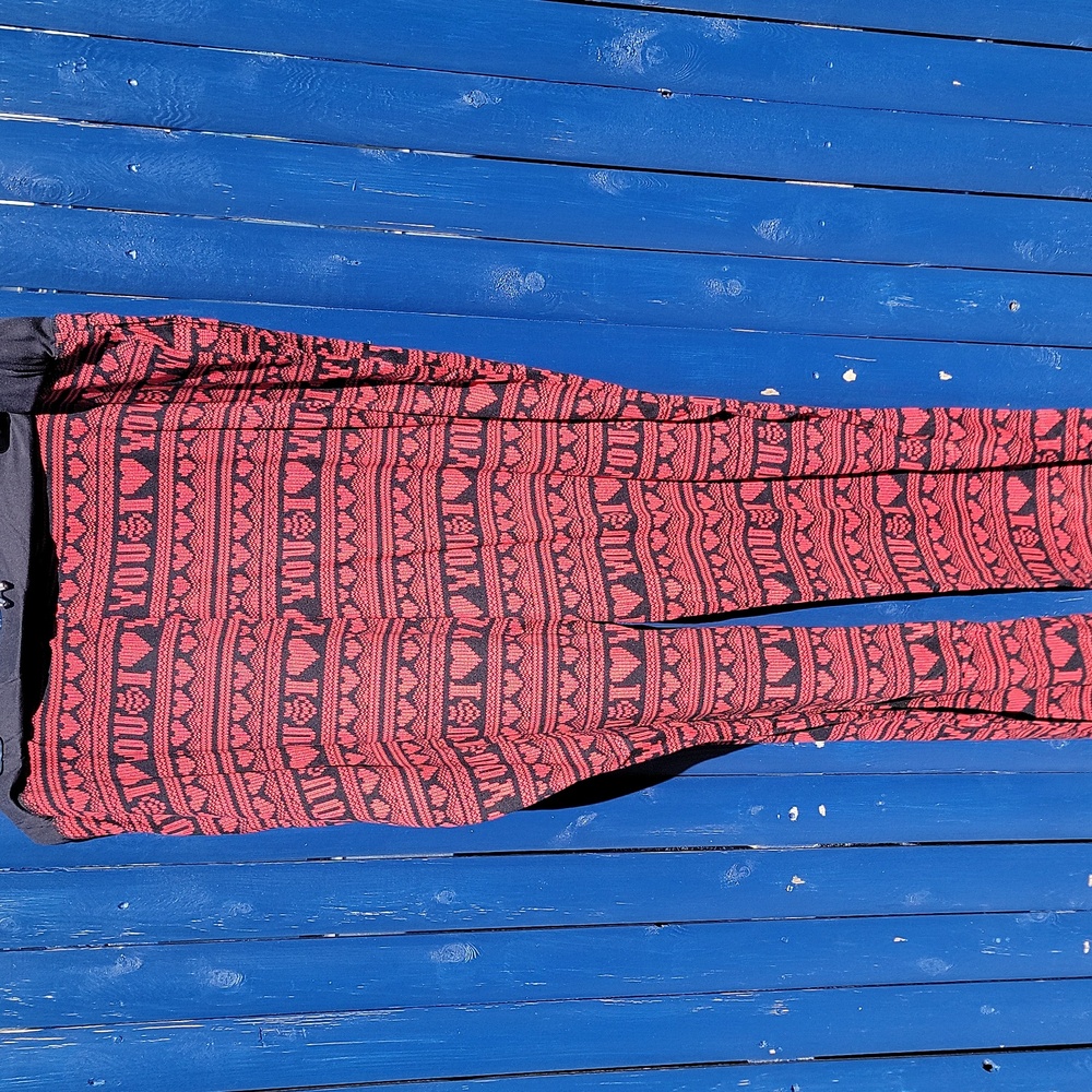 Red and Black Patterned Pants - Picture 4 of 4